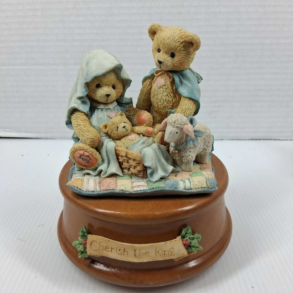 Cherished Teddies Cherishâ the King Nativity Music Box 1993 Priscilla Hillman